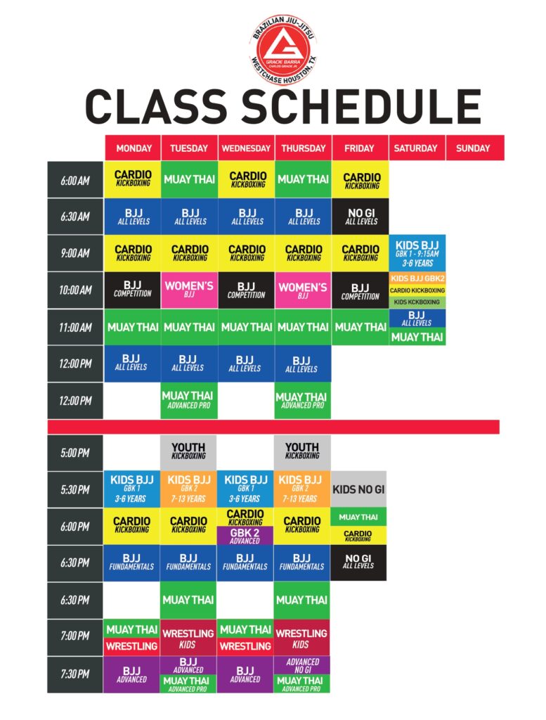 Schedule of Gracie Barra Westchase Gracie Barra Westchase