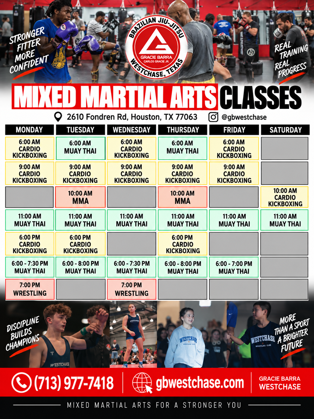 Mixed martial arts weekly schedule